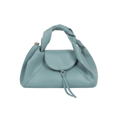 Twisted Handle Faux Leather Satchel Bag