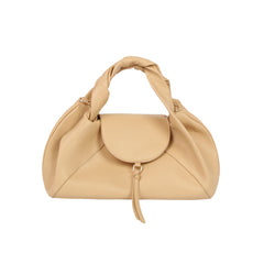 Twisted Handle Faux Leather Satchel Bag