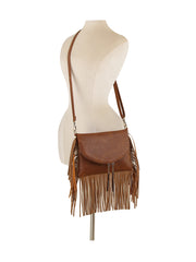 Fringe Flap Crossbody Shoulder Bag