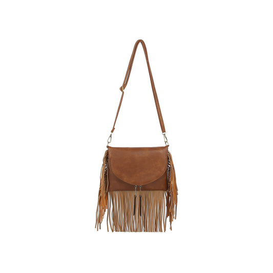 Fringe Flap Crossbody Shoulder Bag