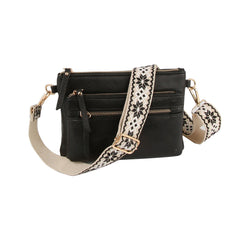 Daily rectangular leather guitar strap crossbody