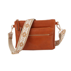 Daily rectangular leather guitar strap crossbody