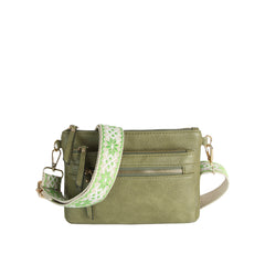 Daily rectangular leather guitar strap crossbody