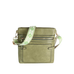 Square shape front pocket guitar strap crossbody