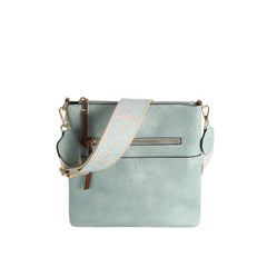 Guitar Strap Leather Front Zipper Crossbody Bag