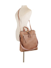 Perforated Front Pocket Convertible Backpack