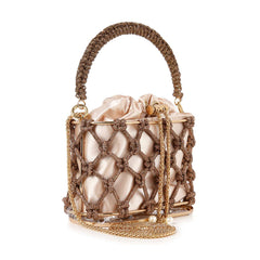 Drawstring Metal Frame Evening Bag