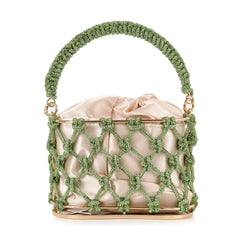 Drawstring Metal Frame Evening Bag