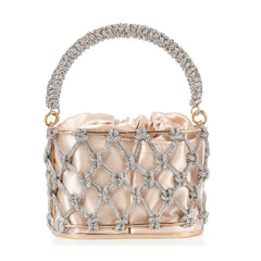 Drawstring Metal Frame Evening Bag