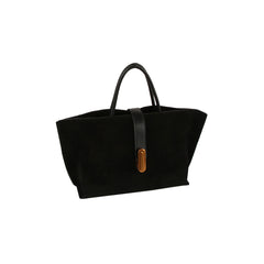 Bronze Latch Suede Mini Tote