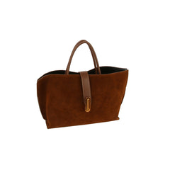 Bronze Latch Suede Mini Tote