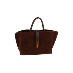 Bronze Latch Suede Mini Tote