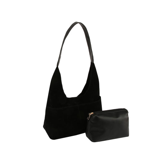 2 in 1 Suede Shoulder Bag