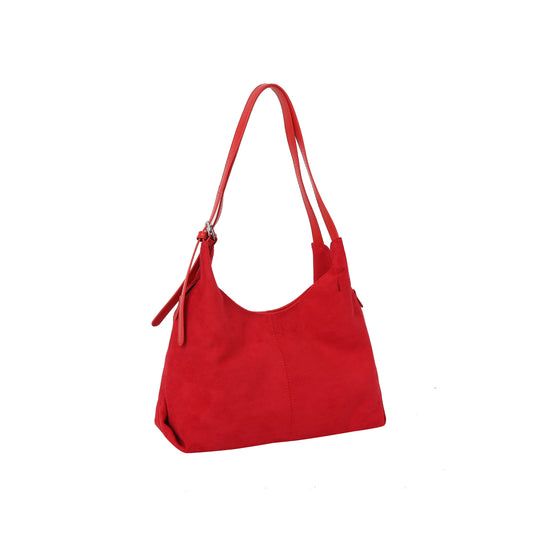 Soft Vegan Suede Hobo Shoulder Bag