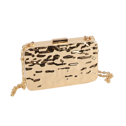 Gilded Hammered Box Crossbody