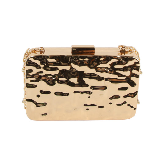 Gilded Hammered Box Crossbody