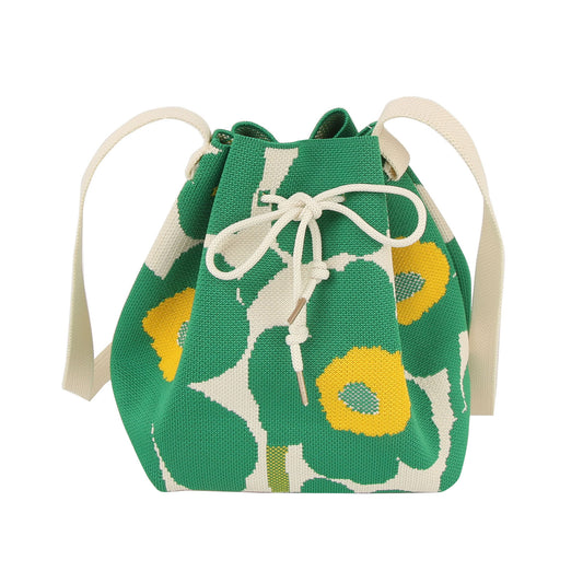 Flower Knit Bucket Bag