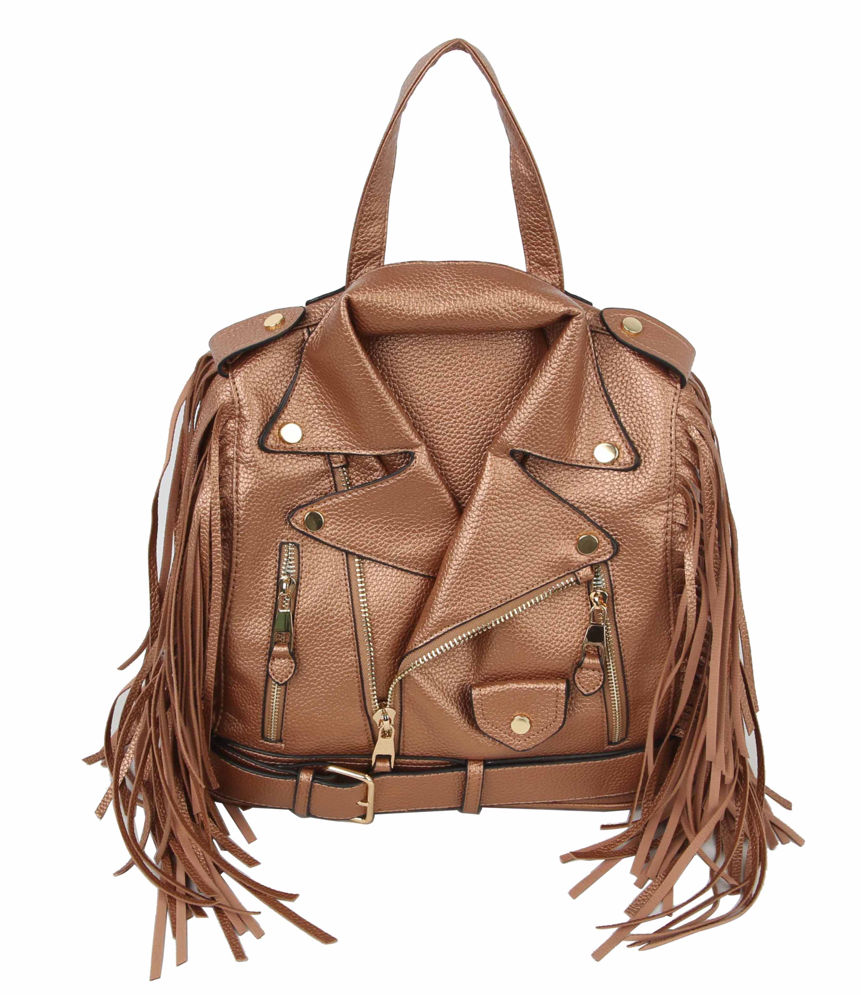 Fringe Motorcycle Jacket Backpack – Handbag Factory