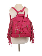 Studded Fringe Motorcycle Jacket Backpack