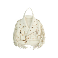 Studded Fringe Motorcycle Jacket Backpack