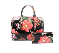 Floral Satchel Handbag for Women Purse