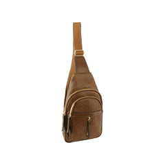 Trendy soft leather sling bag with adjustable strap