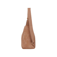 Trendy soft leather sling bag with adjustable strap