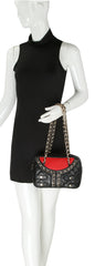 MUTLTI COLOR FABRIC BIKER SHOULDER BAG
