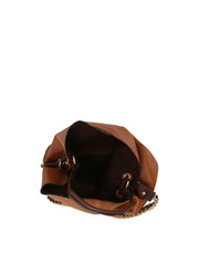 Chain Accent 2-in-1 Pebbled Shoulder Tote and Pouch Set