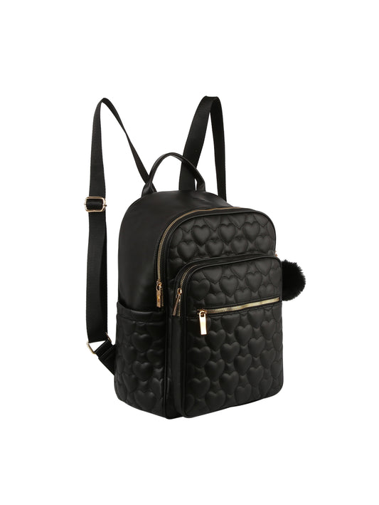 Quilted Heart Pattern Backpack Purse