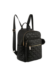 Quilted Heart Pattern Backpack Purse