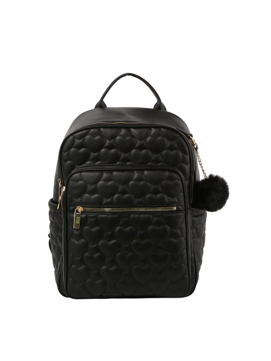 Quilted Heart Pattern Backpack Purse