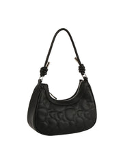 Heart Stitched Knotted Handle Shoulder Bag