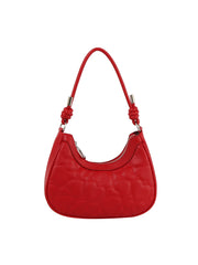 Heart Stitched Knotted Handle Shoulder Bag