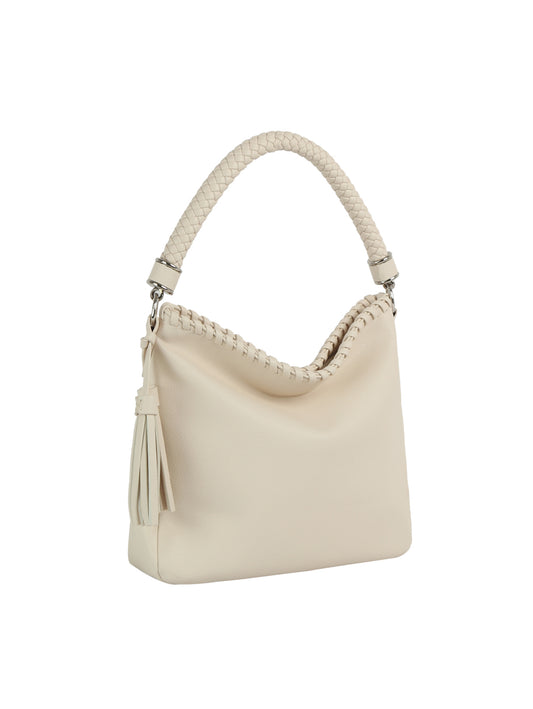 Woven Handle Tassel Hobo Bag
