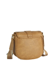 Perforated Flap Crossbody Saddle Bag