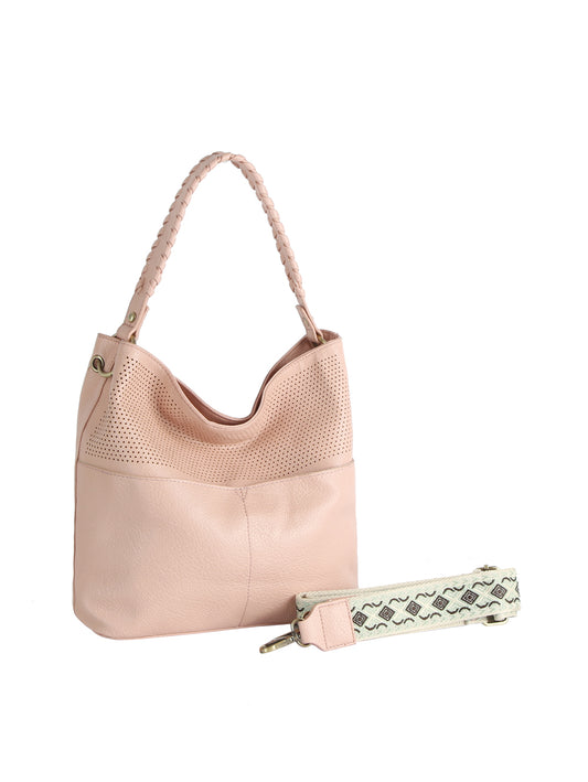 Braided Handle Perforated Hobo