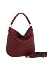 Side Zipper Accent Shoulder Bag