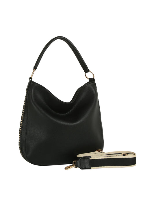 Side Zipper Accent Shoulder Bag
