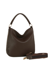 Side Zipper Accent Shoulder Bag