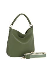 Side Zipper Accent Shoulder Bag