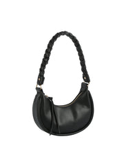 Braided Handle Crescent Shoulder Bag
