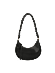 Braided Handle Crescent Shoulder Bag