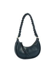 Braided Handle Crescent Shoulder Bag