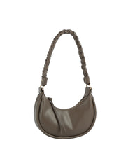 Braided Handle Crescent Shoulder Bag