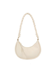 Braided Handle Crescent Shoulder Bag