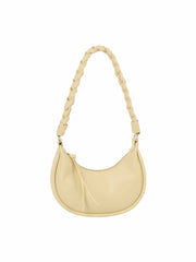 Braided Handle Crescent Shoulder Bag