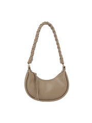Braided Handle Crescent Shoulder Bag