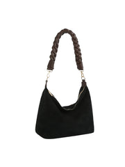 Braided Suede Slouch Hobo