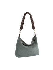 Braided Suede Slouch Hobo